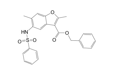 3-Benzofurancarboxylic acid, 2,6-dimethyl-5-[(phenylsulfonyl)amino]-, phenylmethyl ester