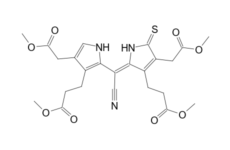 Propanoic acid, 3-(2-(cyano-(3-(2-methoxycarbonylethyl)-4-(methoxycarbonylmethyl)pyrrol-2-yl]methylene)-4-[methoxycarbonylmethyl]-5-thioxo-1,5(2H)-dihydropyrrol-3-yl)-, methyl ester