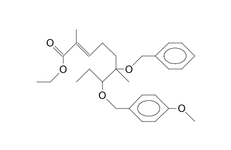 7S-(4-Methoxy-benzyloxy)-2,6R-dimethyl-6-benzyloxy-2(E)-nonenoic acid, ethyl ester