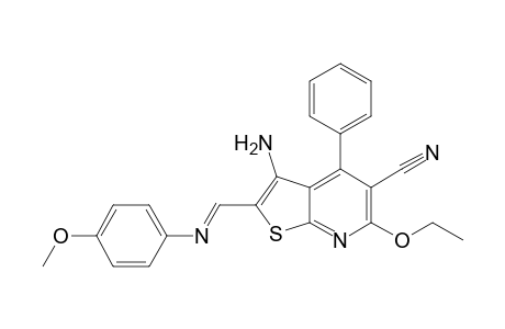 3-Amino-5-cyano-6-ethoxy-4-phenyl-2-[(N-p-methoxyphenylimino)methyl]thieno[2,3-b]pyridine