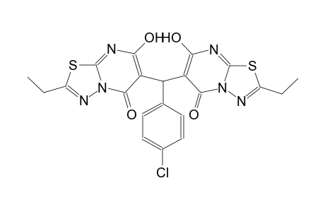 6-[(4-chlorophenyl)({2-ethyl-7-methyl-5-oxo-5H-[1,3,4]thiadiazolo[3,2-a]pyrimidin-6-yl})methyl]-2-ethyl-7-methyl-5H-[1,3,4]thiadiazolo[3,2-a]pyrimidin-5-one