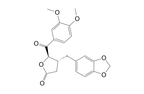 (3R*,4R*)-3-[3,4-(Methylenedioxy)benzyl]-4-(3,4-dimethoxybenzoyl)-.gamma.-butyrolactone