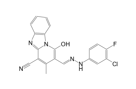 2-{(E)-[(3-chloro-4-fluorophenyl)hydrazono]methyl}-1-hydroxy-3-methylpyrido[1,2-a]benzimidazole-4-carbonitrile