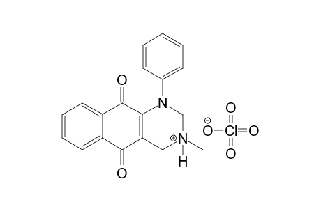 1,2,3,4,5,6-Hexahydro-3-methyl-1-phenyl-5,10-dioxobenzo[h]quinazolinium-3-perchlorate
