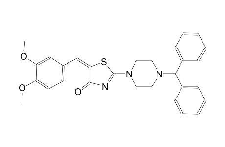 (5E)-2-(4-benzhydryl-1-piperazinyl)-5-(3,4-dimethoxybenzylidene)-1,3-thiazol-4(5H)-one