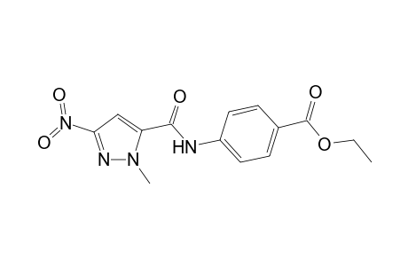 Benzoic acid, 4-[[(1-methyl-3-nitro-1H-pyrazol-5-yl)carbonyl]amino]-, ethyl ester