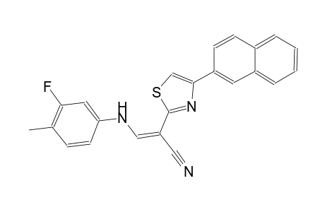 (2Z)-3-(3-fluoro-4-methylanilino)-2-[4-(2-naphthyl)-1,3-thiazol-2-yl]-2-propenenitrile