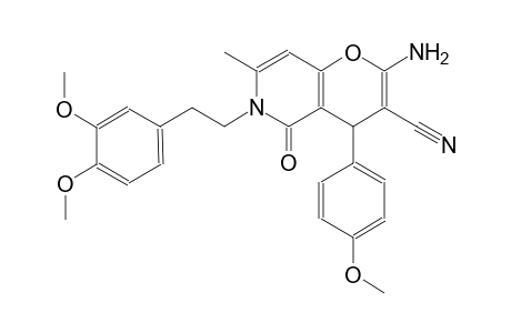 2-amino-6-[2-(3,4-dimethoxyphenyl)ethyl]-4-(4-methoxyphenyl)-7-methyl-5-oxo-5,6-dihydro-4H-pyrano[3,2-c]pyridine-3-carbonitrile