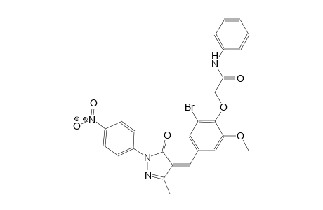 2-(2-bromo-6-methoxy-4-{(Z)-[3-methyl-1-(4-nitrophenyl)-5-oxo-1,5-dihydro-4H-pyrazol-4-ylidene]methyl}phenoxy)-N-phenylacetamide