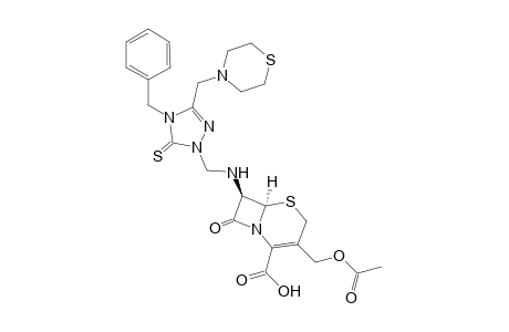 (7R)-7-({[4-Benzyl-3-(thiomorpholin-4-ylmethyl)-5-thioxo-4,5-dihydro-1H-1,2,4-triazol-1-yl]methyl}amino)-cephalosporanic acid