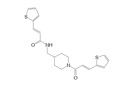 (2E)-3-(2-thienyl)-N-({1-[(2E)-3-(2-thienyl)-2-propenoyl]-4-piperidinyl}methyl)-2-propenamide