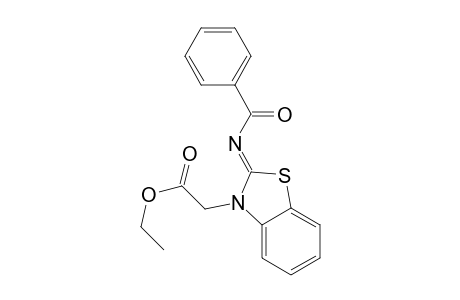 3(2H)-Benzothiazoleacetic acid, 2-(benzoylimino)-, ethyl ester