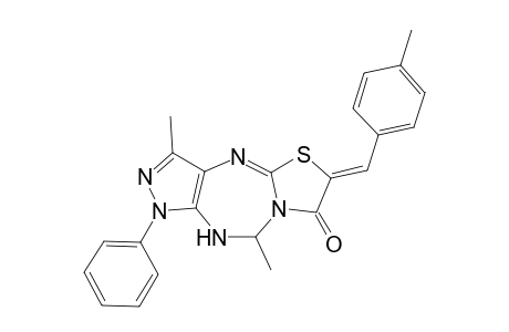 (Z)-5,9-Dimethyl-2-(4-methylbenzyliden)-7-phenyl-5,6-dihydropyrazolo[3,4-f]thiazolo[2,3-b][1,3,5]triazepin-3-one