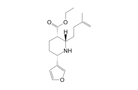 (2S,3S,6S)-6-Furyl-2-[3'-methylbut-3'-enyl]-3-(ethoxycarbonyl)-perhydropyridine