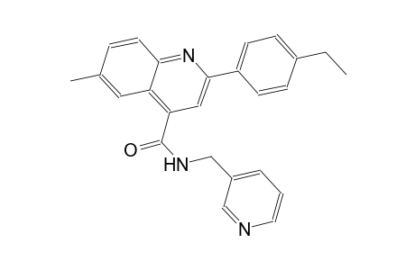 2-(4-ethylphenyl)-6-methyl-N-(3-pyridinylmethyl)-4-quinolinecarboxamide