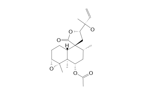 HETEROSCYPHOLIDE-B;3,4-EPOXY-6-ACETOXY-13-HYDROXY-5,10-TRANS-ClERODA-14-EN-20,12-OLIDE