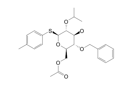 4-METHYLPHENYL-(6-O-ACETYL-4-O-BENZYL-3-O-2-O-ISOPROPYL)-1-THIO-BETA-D-GLUCOPYRANOSIDE