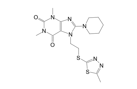 1,3-dimethyl-7-{2-[(5-methyl-1,3,4-thiadiazol-2-yl)sulfanyl]ethyl}-8-(1-piperidinyl)-3,7-dihydro-1H-purine-2,6-dione