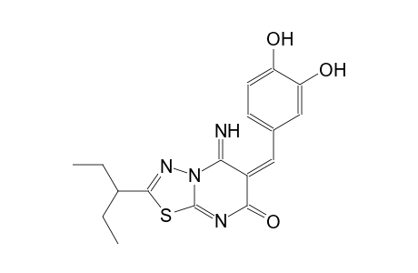 (6E)-6-(3,4-dihydroxybenzylidene)-2-(1-ethylpropyl)-5-imino-5,6-dihydro-7H-[1,3,4]thiadiazolo[3,2-a]pyrimidin-7-one