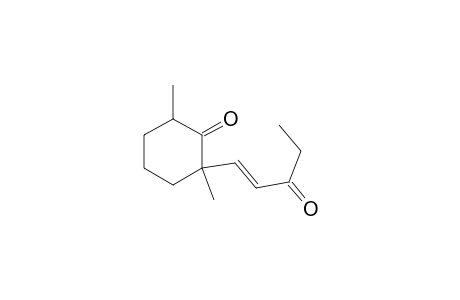 Cyclohexanone, 2,6-dimethyl-2-(3-oxo-1-pentenyl)-, [2.alpha.(E),6.alpha.]-(.+-.)-