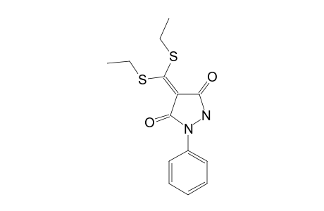 4-BIS-(ETHYLTHIO)-METHYLENE-1-PHENYL-3,5-DIOXO-PYRAZOLIDINE