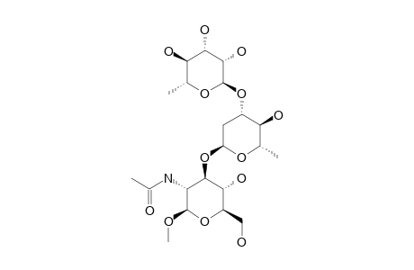 METHYL-O-ALPHA-L-RHAMNOPYRANOSYL-(1->3)-O-2-DEOXY-L-RHAMNOPYRANOSYL-(1->3)-2-ACETAMIDO-2-DEOXY-BETA-D-GLUCOPYRANOSIDE