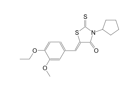 (5Z)-3-cyclopentyl-5-(4-ethoxy-3-methoxybenzylidene)-2-thioxo-1,3-thiazolidin-4-one