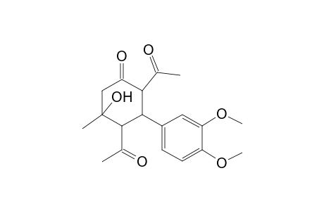 Cyclohexanone, 2,4-diacetyl-5-hydroxy-3-(3,4-dimethoxyphenyl)-5-methyl-