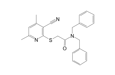 2-(3-cyano-4,6-dimethyl-pyridin-2-yl)sulfanyl-N,N-bis(phenylmethyl)ethanamide