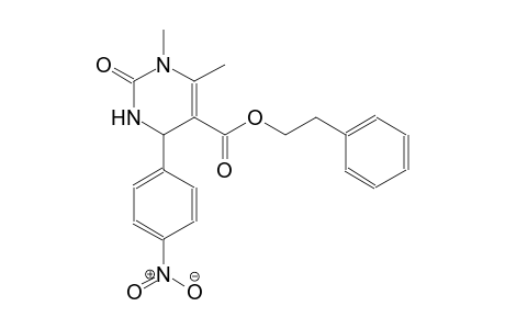 2-phenylethyl 1,6-dimethyl-4-(4-nitrophenyl)-2-oxo-1,2,3,4-tetrahydro-5-pyrimidinecarboxylate