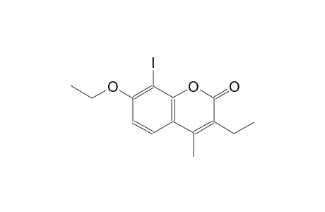 2H-1-benzopyran-2-one, 7-ethoxy-3-ethyl-8-iodo-4-methyl-