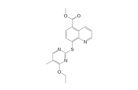 4-ETHOXY-5-METHYL-2-[(5-METHOXYCARBONYL-8-QUINOLYL)-THIO]-PYRIMIDINE