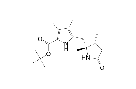 1H-Pyrrole-2-carboxylic acid, 5-[(2,3-dimethyl-5-oxo-2-pyrrolidinyl)methyl]-3,4-dimethyl-, 1,1-dimethylethyl ester, cis-(.+-.)-