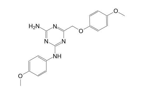 N-{4-amino-6-[(4-methoxyphenoxy)methyl]-1,3,5-triazin-2-yl}-N-(4-methoxyphenyl)amine