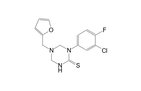 1-(3-chloro-4-fluorophenyl)-5-(2-furylmethyl)tetrahydro-1,3,5-triazine-2(1H)-thione