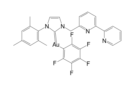 (2,3,4,5,6-pentafluorophenyl)-[1-[[6-(2-pyridyl)-2-pyridyl]methyl]-3-(2,4,6-trimethylphenyl)imidazol-3-ium-2-yl]gold