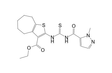 ethyl 2-[({[(1-methyl-1H-pyrazol-5-yl)carbonyl]amino}carbothioyl)amino]-5,6,7,8-tetrahydro-4H-cyclohepta[b]thiophene-3-carboxylate