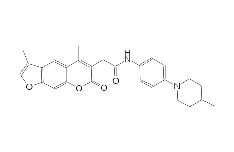 2-(3,5-dimethyl-7-oxo-7H-furo[3,2-g]chromen-6-yl)-N-[4-(4-methyl-1-piperidinyl)phenyl]acetamide