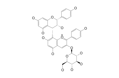EPIAFZELECHIN-(4-ALPHA->8)-PELARGONIDIN-3-O-BETA-D-GLUCOPYRANOSIDE;MAJOR-ROTAMER