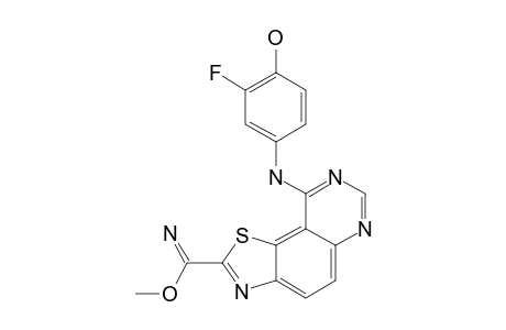 METHYL-9-(3-FLUORO-4-HYDROXYPHENYLAMINO)-THIAZOLO-[5,4-F]-QUINAZOLINE-2-CARBIMIDATE