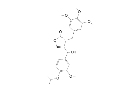 trans-2-(3,4,5-Trimethoxybenzyl)-3-(.alpha.-hydroxy-3-methoxy-4-isopropyloxybenzyl)butanolide
