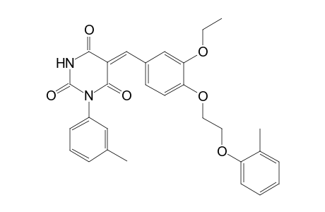 (5Z)-5-[3-ethoxy-4-[2-(2-methylphenoxy)ethoxy]benzylidene]-1-(m-tolyl)barbituric acid