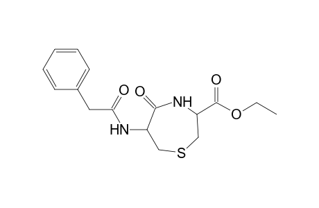 Ethyl 5-oxo-6-(2'-phenylacetylamino)-perhydro-1,4-thiazepine-3-carboxylate