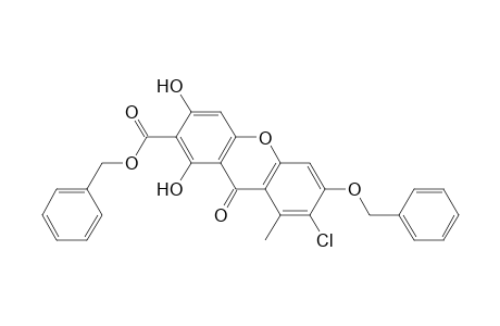 9H-Xanthene-2-carboxylic acid, 7-chloro-1,3-dihydroxy-8-methyl-9-oxo-6-(phenylmethoxy)-, phenylmethyl ester