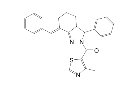 (7E)-7-benzylidene-2-[(4-methyl-1,3-thiazol-5-yl)carbonyl]-3-phenyl-3,3a,4,5,6,7-hexahydro-2H-indazole