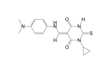 (5E)-1-cyclopropyl-5-{[4-(dimethylamino)anilino]methylene}-2-thioxodihydro-4,6(1H,5H)-pyrimidinedione