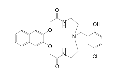 5,6,7,8,9,10-Hexahydro-7-[(2'-hydroxy-5'-chlorophenyl)methyl]-2H-naphtho[2,3-b]-(1,4-dioxa-7,10,13-triaza)cyclopentadecine-3,11(4H,12H)-dione