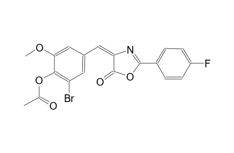 2-bromo-4-[(E)-(2-(4-fluorophenyl)-5-oxo-1,3-oxazol-4(5H)-ylidene)methyl]-6-methoxyphenyl acetate