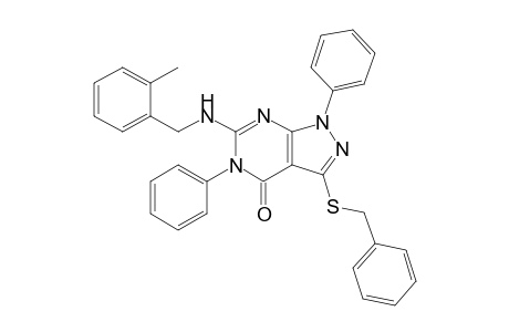 3-(benzylthio)-6-[(2-methylbenzyl)amino]-1,5-diphenyl-pyrazolo[3,4-d]pyrimidin-4-one