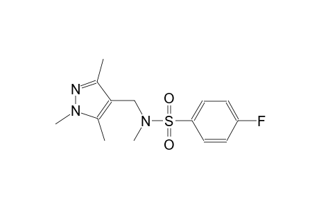 4-fluoro-N-methyl-N-[(1,3,5-trimethyl-1H-pyrazol-4-yl)methyl]benzenesulfonamide